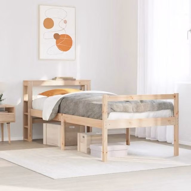 Berkfield Home Senior Bed with Headboard in Brown, W/D/H: 190 x 75 x 75 cm