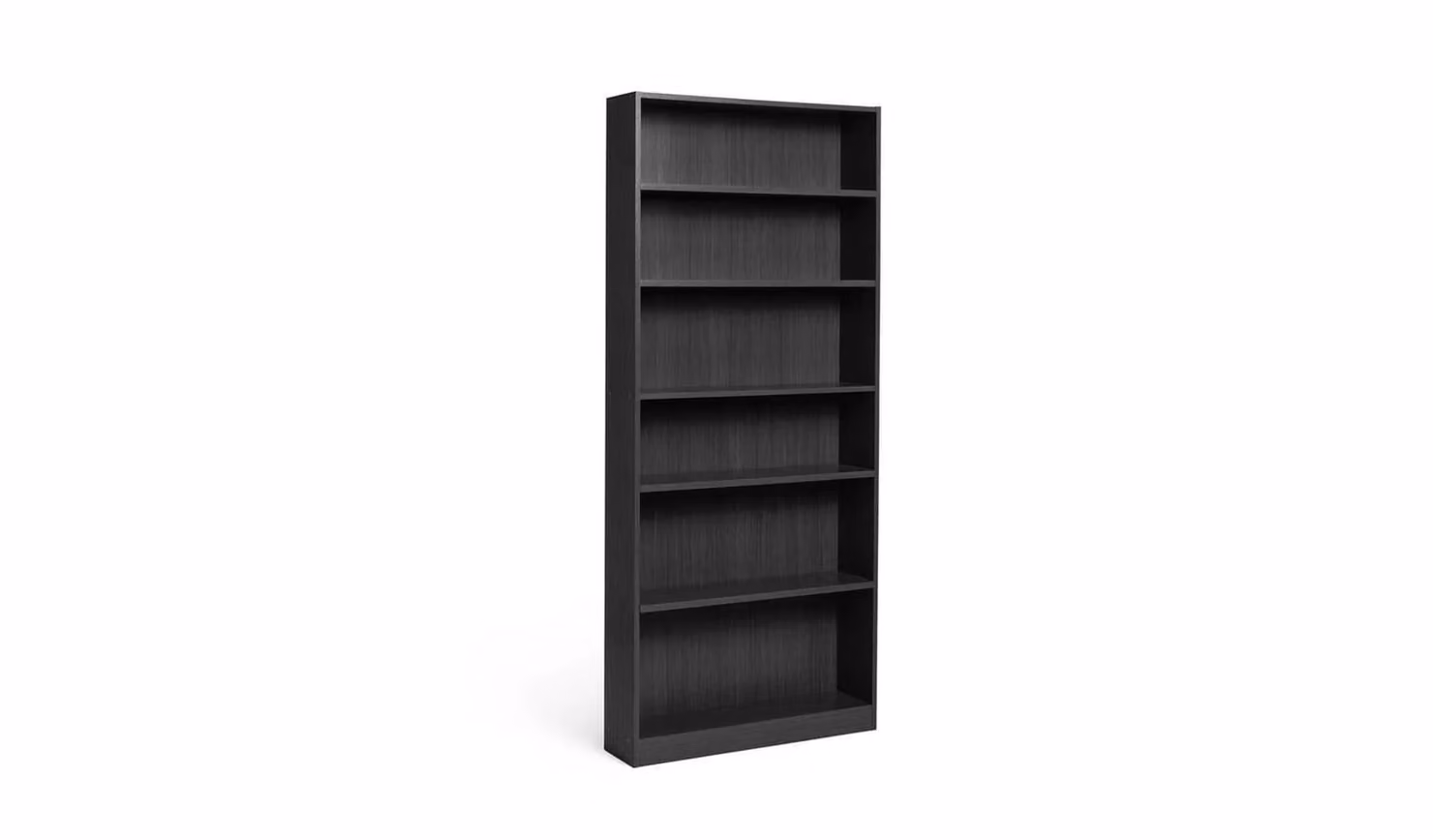 Cheap Furniture Warehouse Maine Deep Black Bookcase with Adjustable Shelves and Back Panel, H 180.0 x W 78.0 x D 29.0 cm