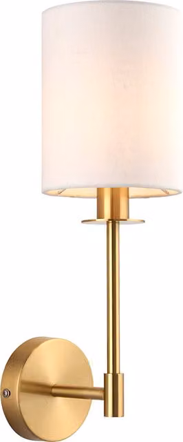 Perch & Parrow Cassidy Wall Light in Satin Brass and White