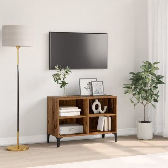 Berkfield Home Rustic Entertainment Unit in Brown Wood and MDF – 1