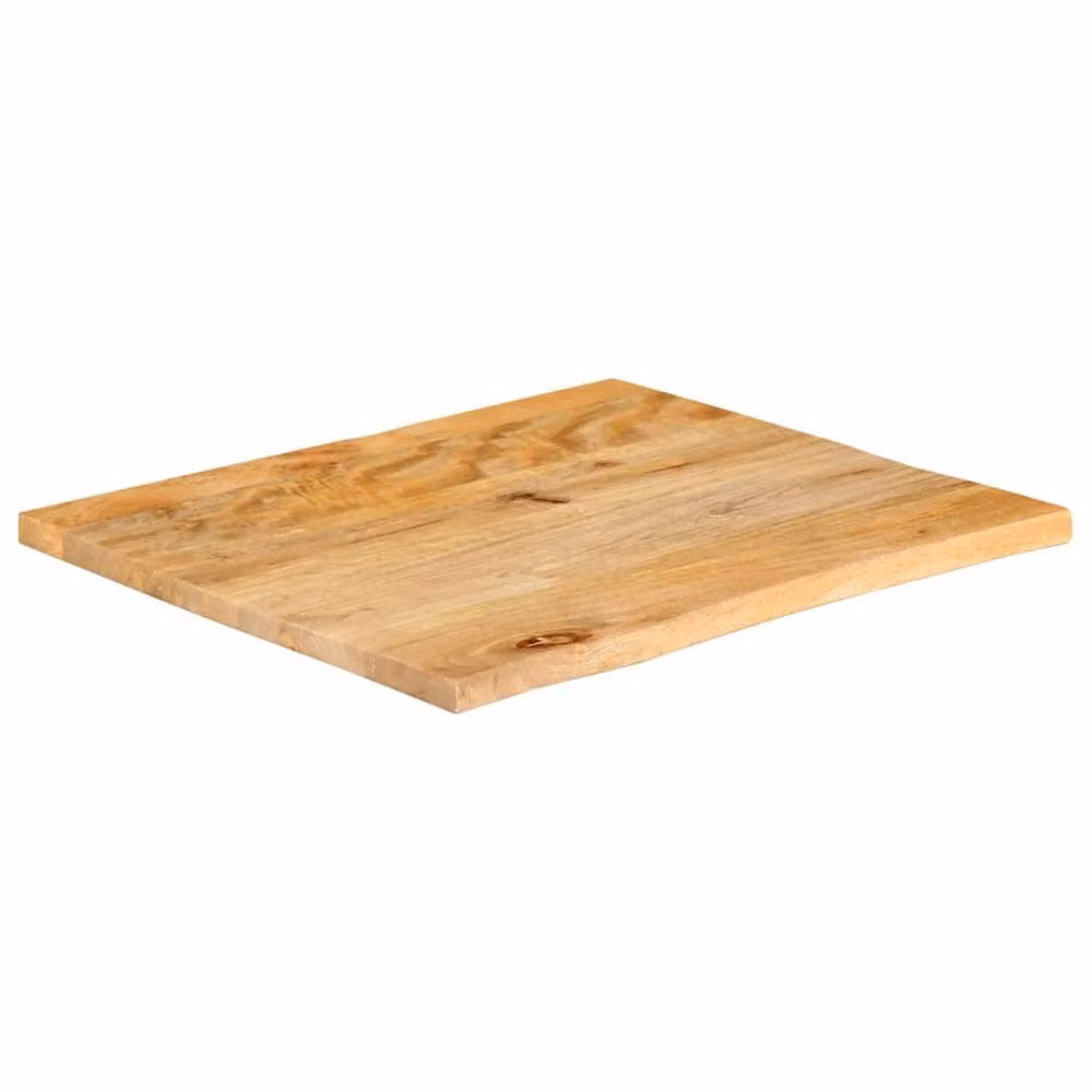 Berkfield Home Rustic Live Edge Solid Mango Wood Table Top, Brown, W: 60 cm, D: 60 cm, H: 3.8 cm – 2