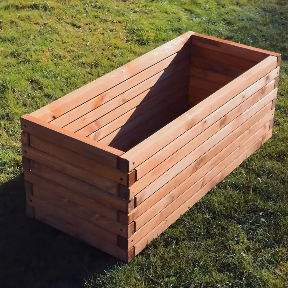 Access Garden Products Pine Raised Trough Planter in Brown, W: 120 cm, D: 40 cm, H: 40 cm – 3