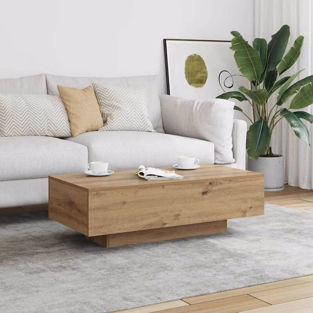 Berkfield Home Artisan Oak Coffee Table, Brown, W: 100 cm, D: 49.5 cm, H: 31 cm – 3