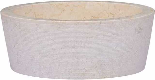 Berkfield Home Rectangular Marble Sink in Beige, W: 40 cm, D: 40 cm, H: 15 cm