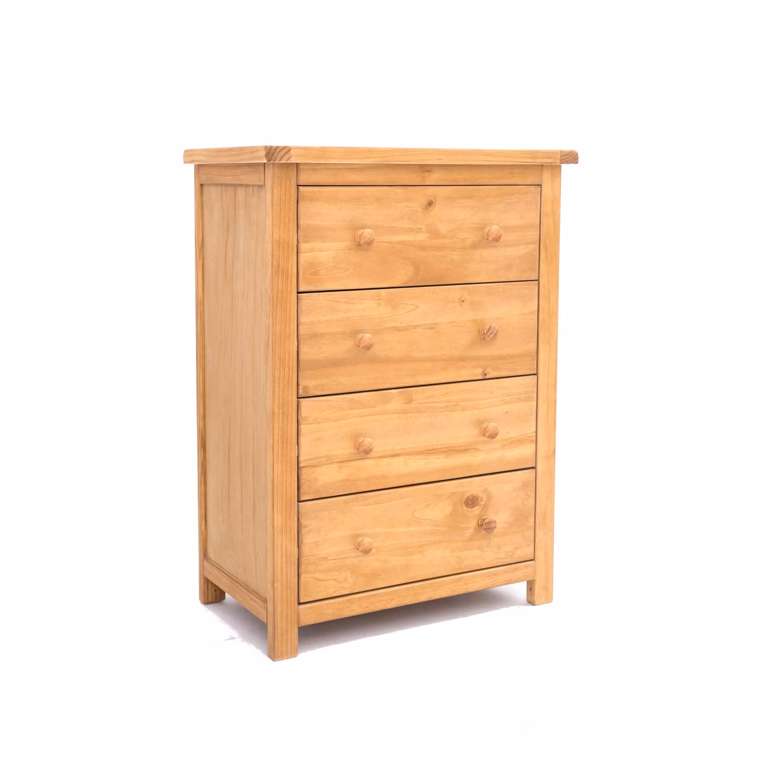 Cabinet Bits Lugo 4 Drawer Chest of Drawers in Light Brown Rustic Waxed Pine – 2