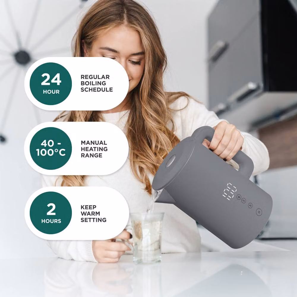 DMD Collective 1.5L Smart Kettle with Wi-Fi, App and Voice Control, Touchscreen and Keep Warm Function, 2200W, Grey – 5