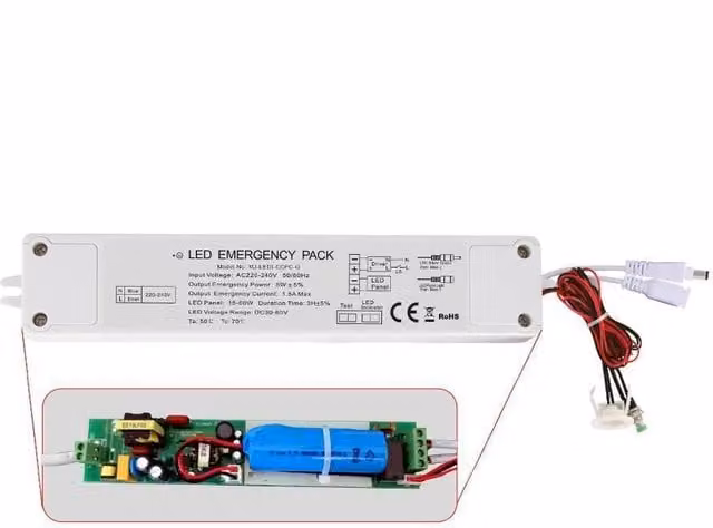 ENER-J 5W LED Emergency Battery Kit in White, Diameter: 25 cm, Height: 19 cm