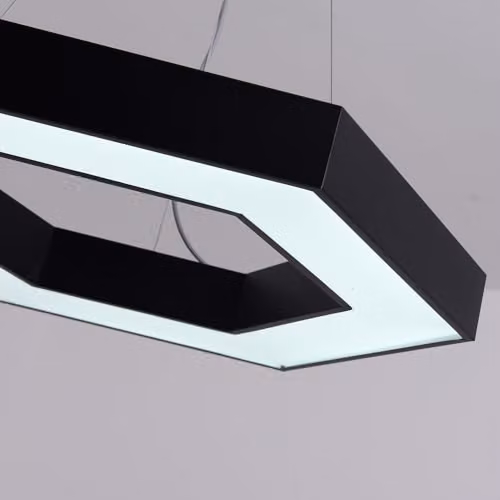 ENER-J HexaGlow Modern Hexagon LED Ceiling Light in Black with Remote Control and CCT Adjustable Colour Temperature – 4