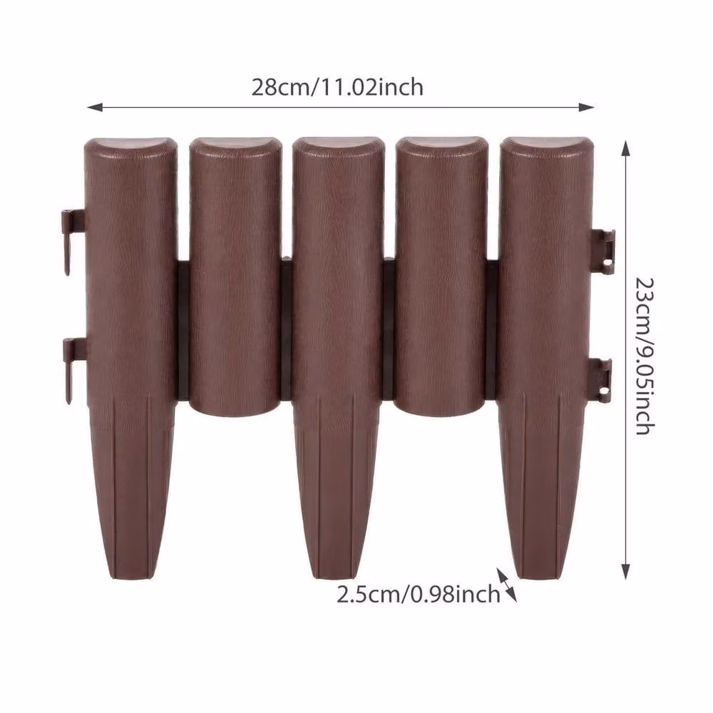 EONLION 16-Piece Brown Plastic Palisade Garden Edging Border – 2