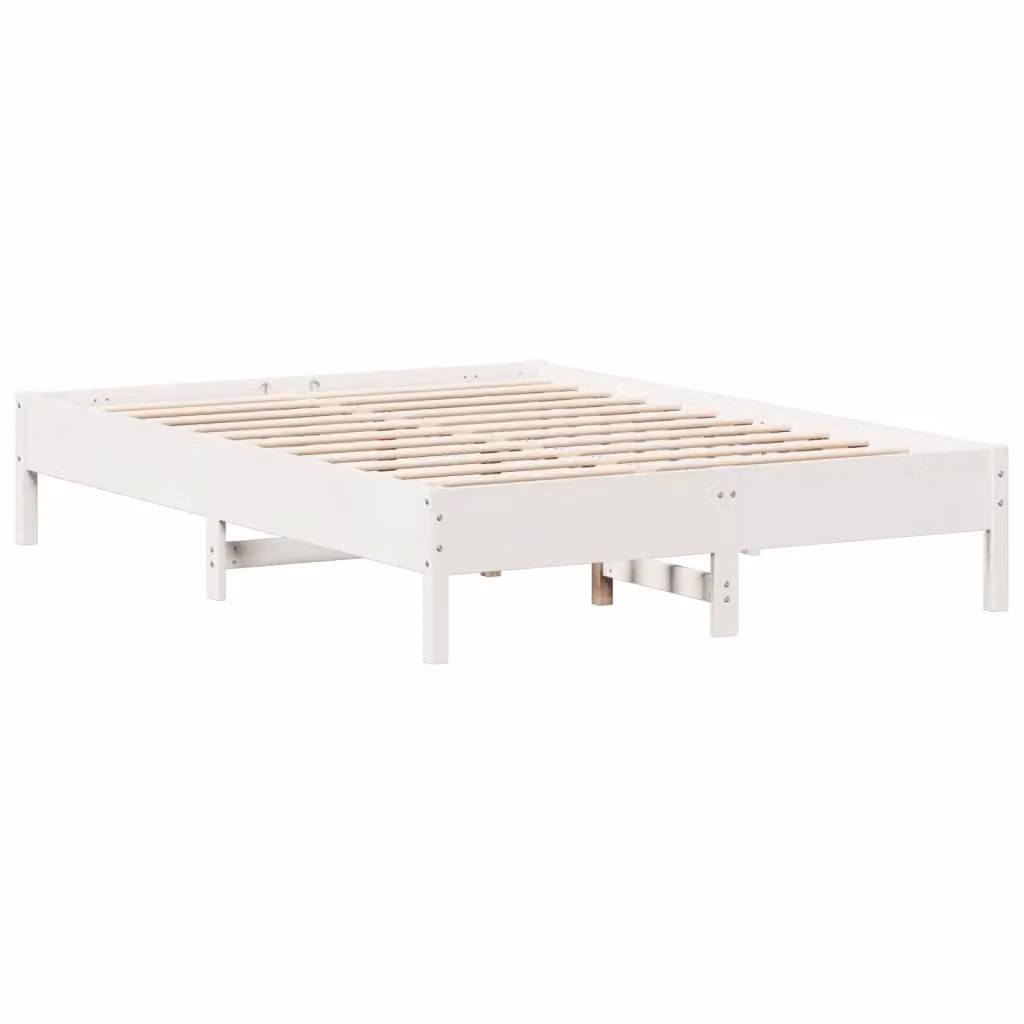 Berkfield Home White Solid Pine Wood Bed Frame W/D/H: 160 x 200 cm – 2