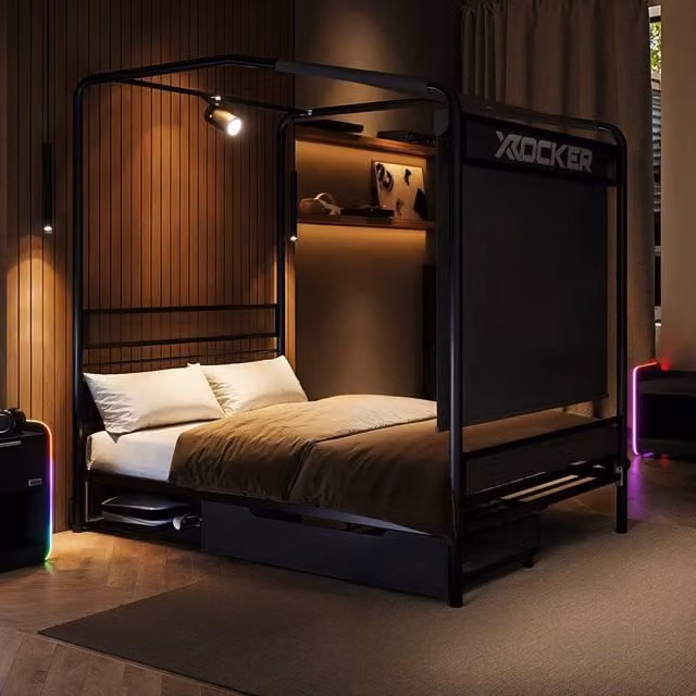 X Rocker Skyline Double Gaming Bed with HD Projector and 60 inch Screen in Black – 1
