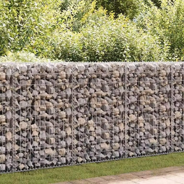 Berkfield Home Durable Galvanised Steel Gabion Basket in Silver, W: 200 cm, D: 30 cm, H: 100 cm