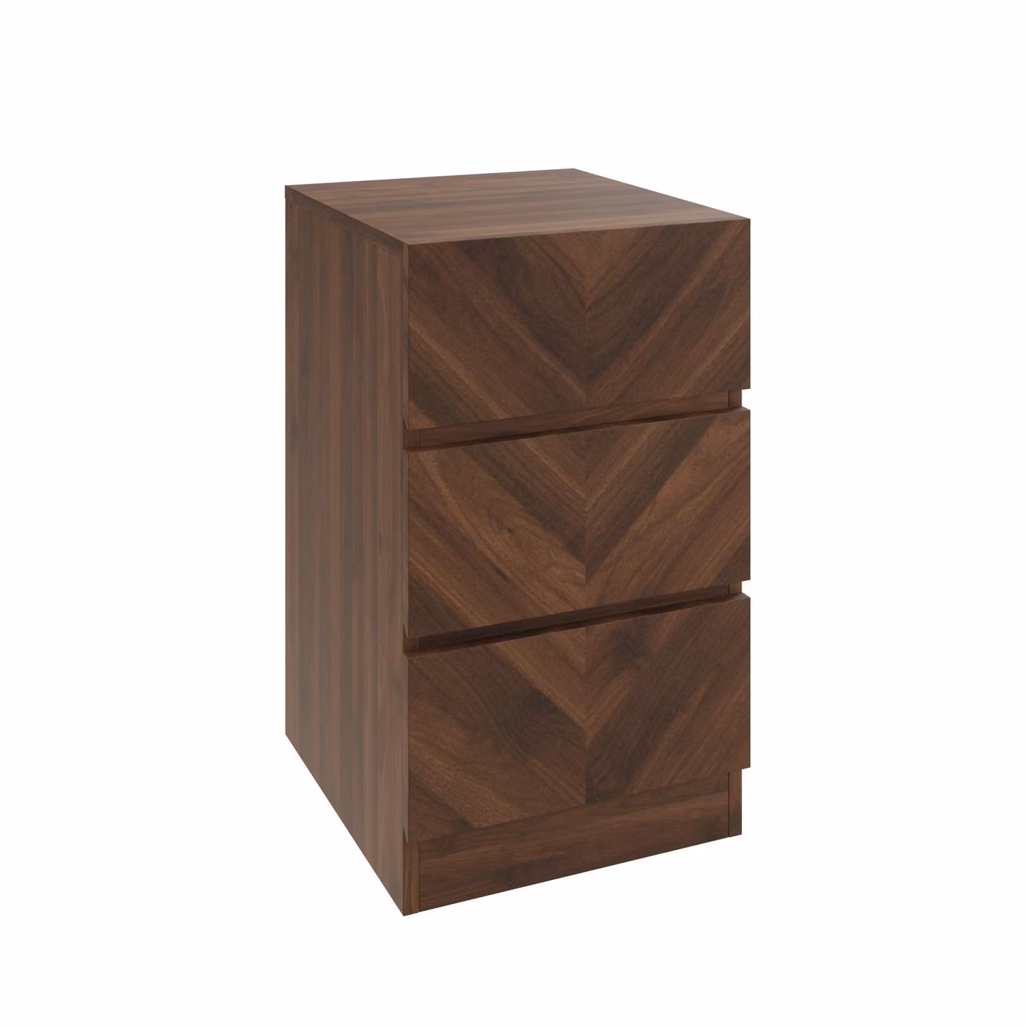 GFW Catania 3 Drawer Bedside Table in Royal Walnut – 3