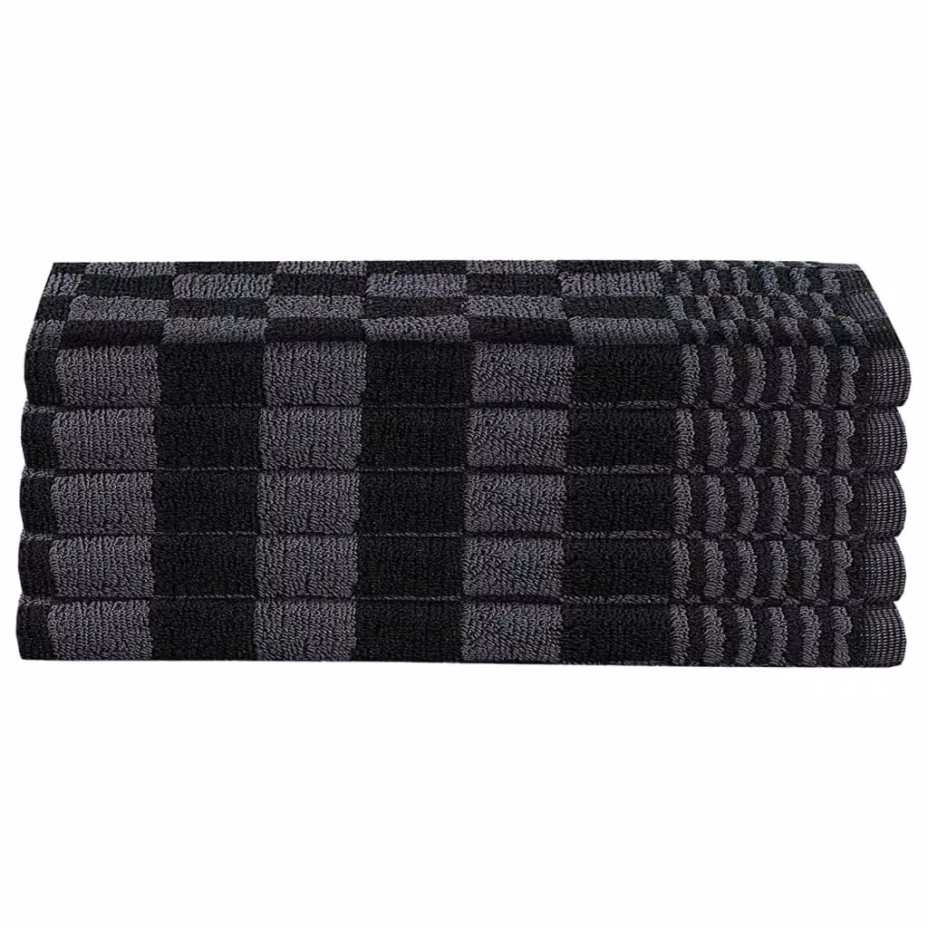 Berkfield Home 10 Piece Cotton Towel Set in Black and Grey – 5