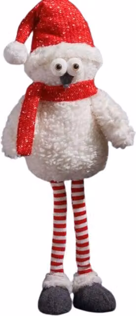 Samuel Alexander White Standing Plush Christmas Goggle Owl with Santa Hat, Height: 60 cm – 2