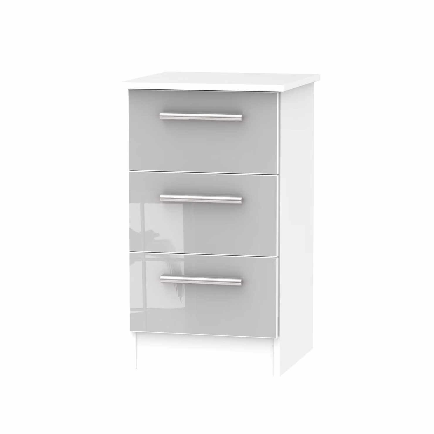 Ready Assembled 2 U Trent 3 Drawer Bedside Cabinet in Mid Grey – 2