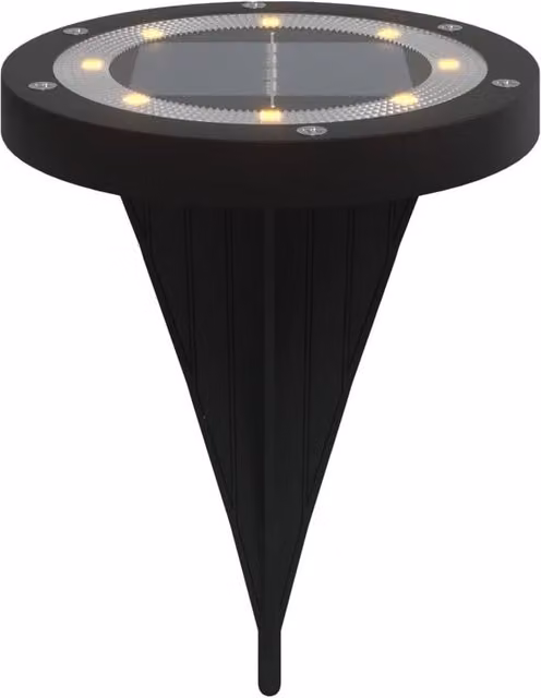 Berkfield Home Solar LED Ground Lights with Ground Spikes, 12 Pack, Black, Warm White – 1