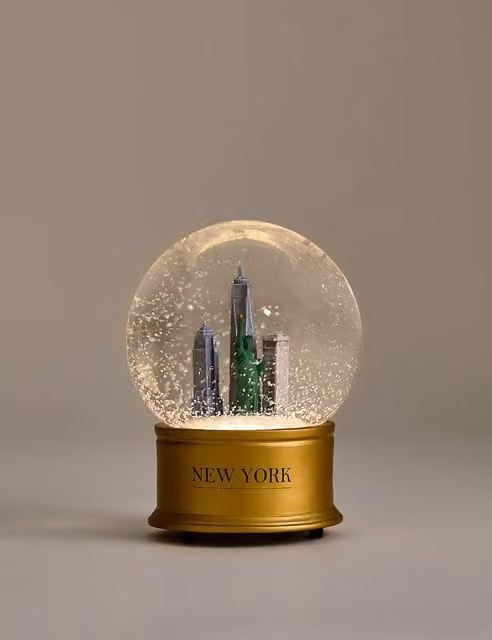 M&S New York City Pre-Lit Multicolour Glass Snow Globe