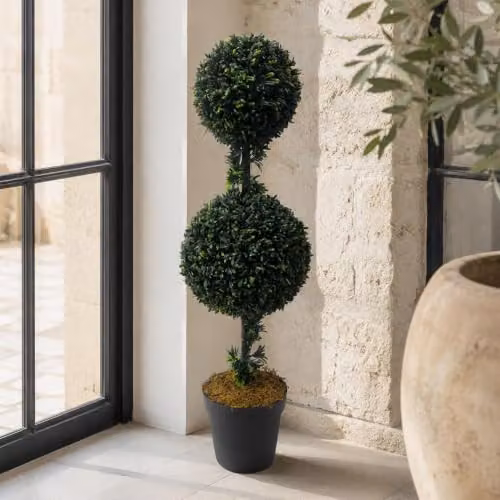 Leaf UK Green Artificial Round Boxwood Ball Tree, H 90 cm x W 30 cm x D 30 cm – 3