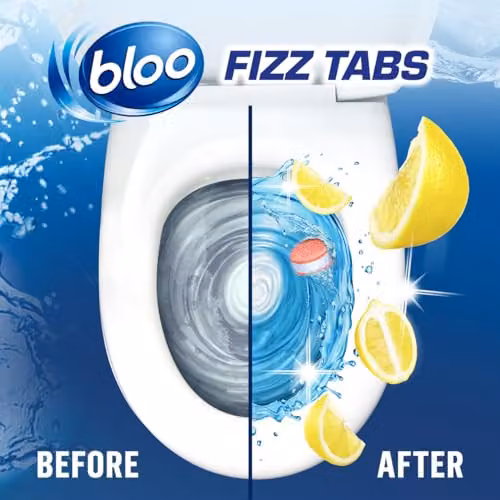 Bloo Power Fizz Anti-Limescale Deep Toilet Cleaning Tabs, Lemon, 8 x 22.5g – 3
