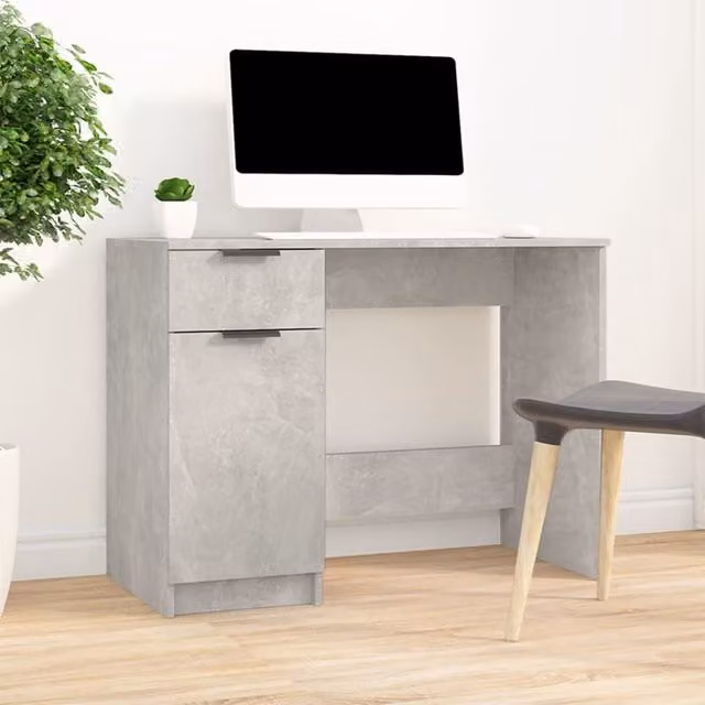 Berkfield Computer Desk in Grey, W/D/H: 100 x 50 x 75 cm