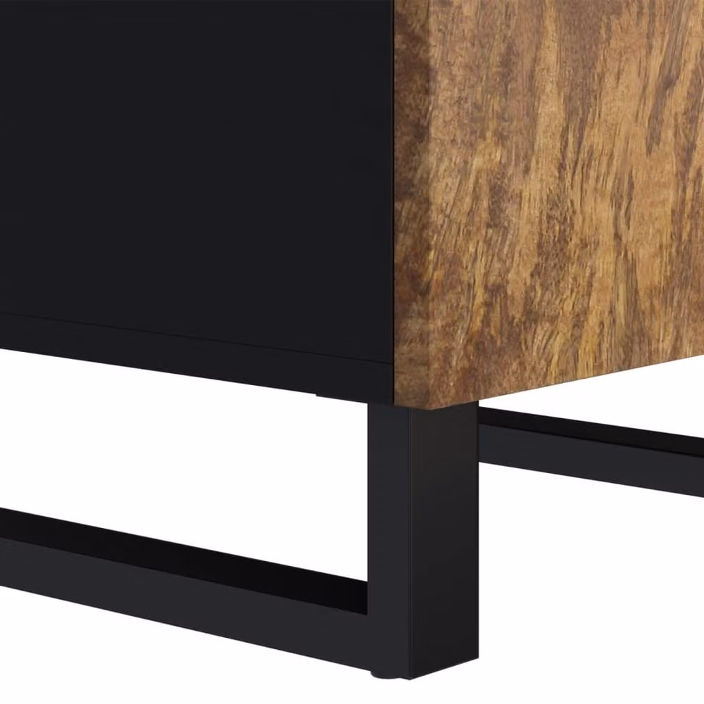 Berkfield Home Industrial Mango Wood Sideboard with Door in Brown, W/D/H: 40 x 31 x 75 cm – 6