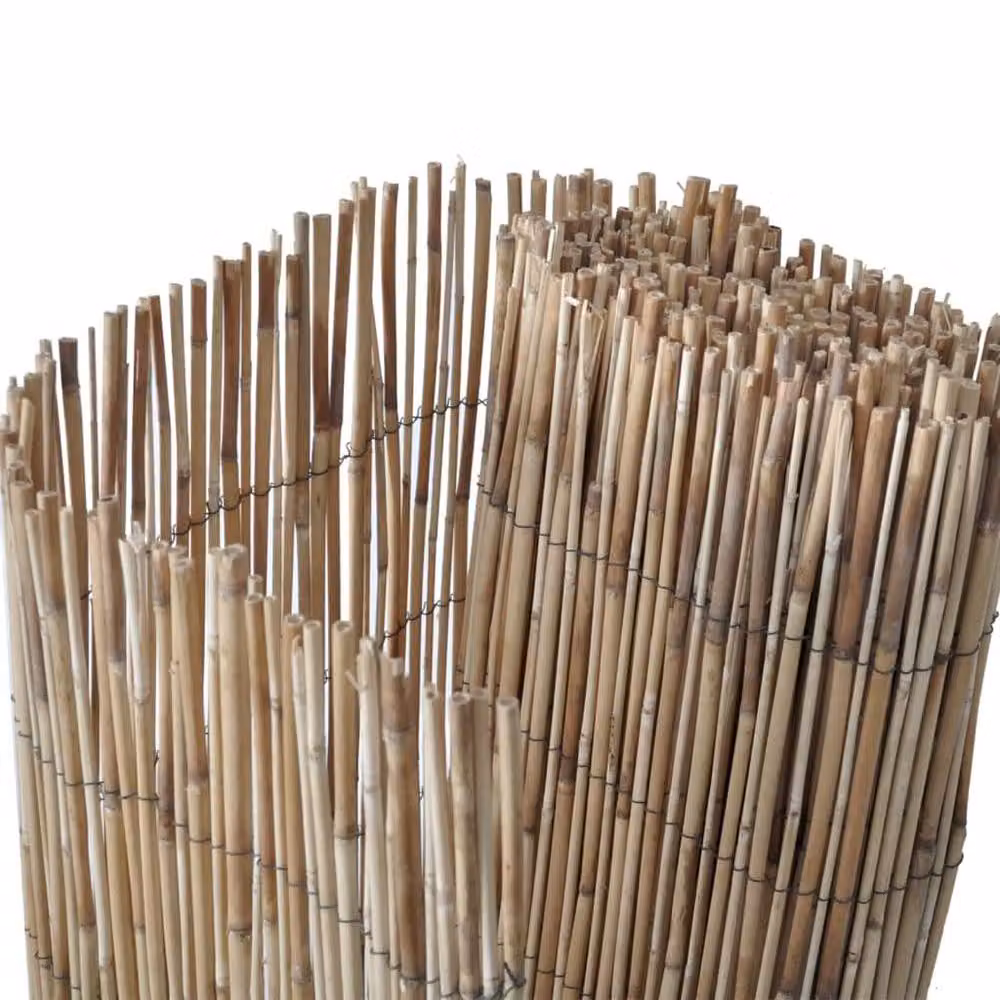 Berkfield Woven Reed Garden Fence Mat in Brown, W: 600 cm, H: 100 cm – 3