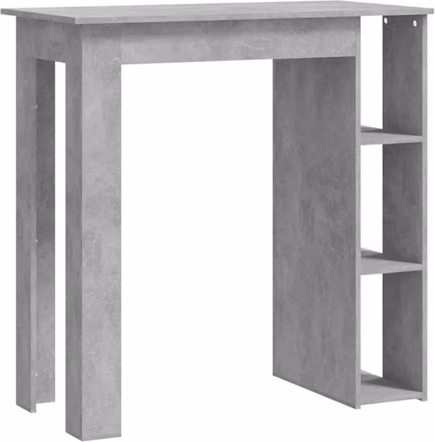 Berkfield Home Bar Table with Shelf in Concrete Grey, W/D/H: 102 x 50 x 103.5 cm – 1