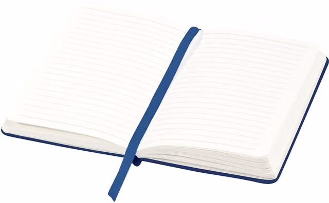 JournalBooks Classic A6 Lined Notebook with Hardcover and Elastic Closure in Blue Faux Leather