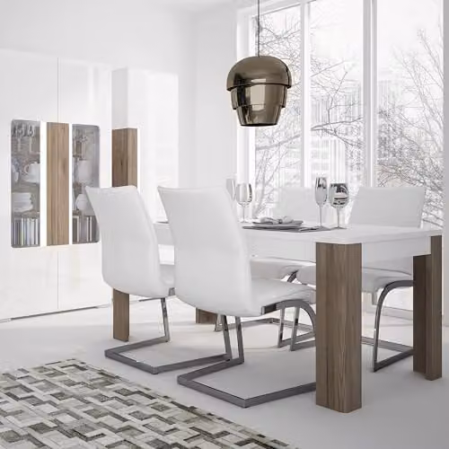 Furniture To Go Toronto Modern Rectangular Dining Table in Oak and White, W: 160 cm, D: 90 cm, H: 75.5 cm – 2