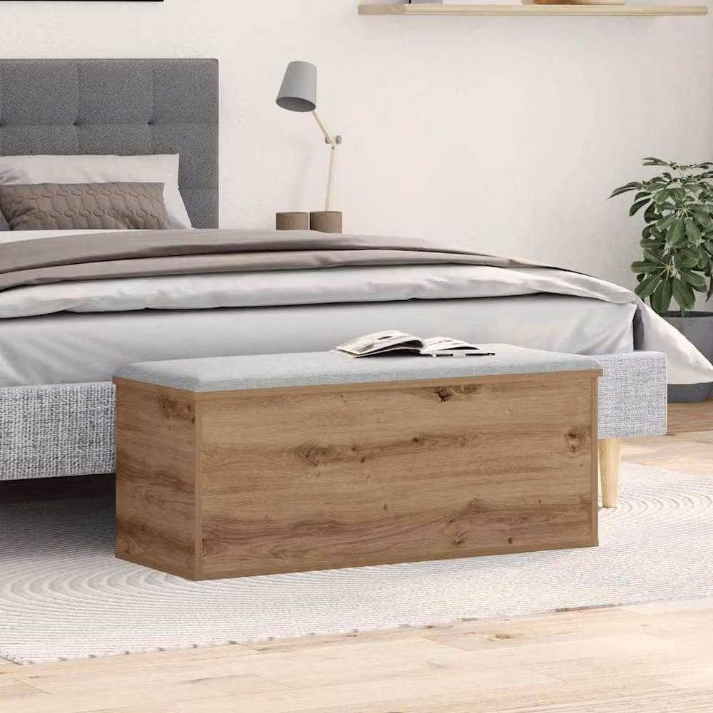 Berkfield Home Artisan Oak Storage Box in Brown, W/D/H: 90 x 35 x 35 cm – 2