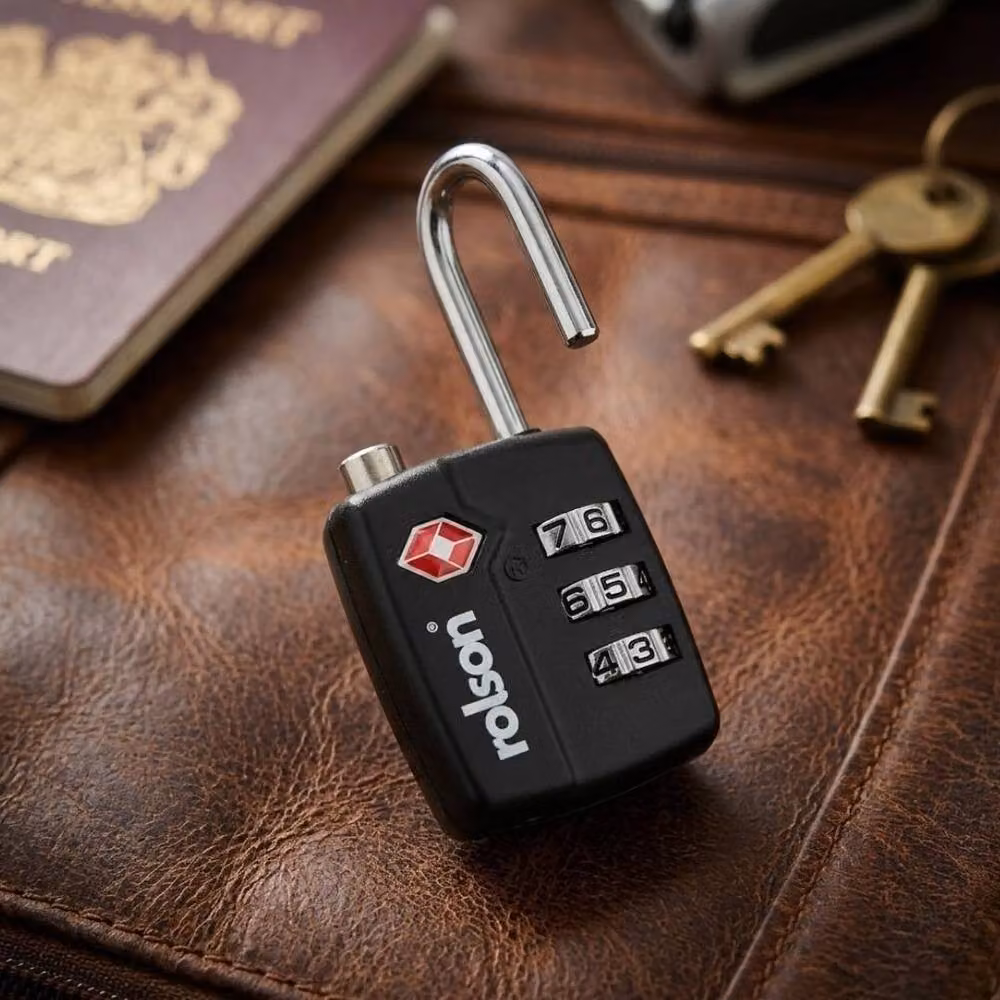 Rolson 30mm TSA Approved 3-Digit Combination Padlock in Black – 2