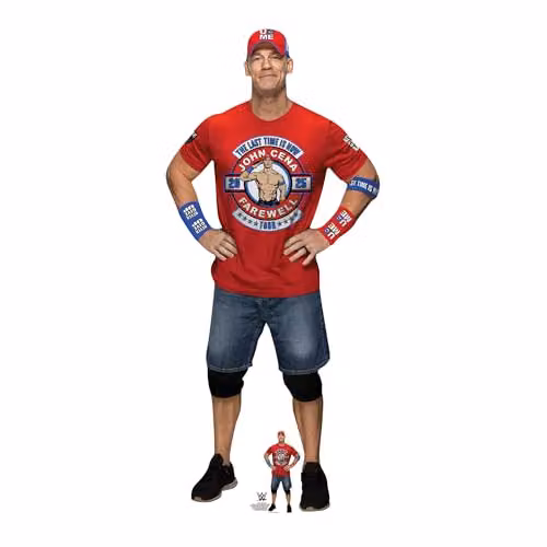 Star Cutouts SC4551 WWE John Cena Farewell Tour Red Shirt Cardboard Cutout for Wrestling Party Decorations and Fan Displays