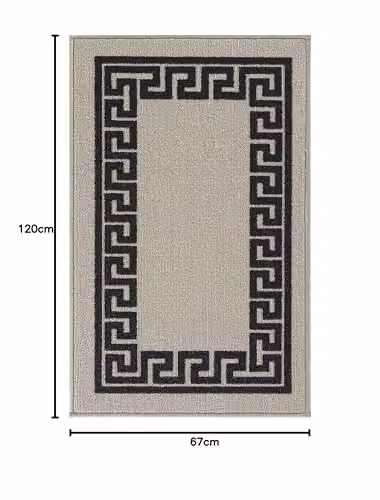 Desire Rugs Greek Key Non-Slip Machine Washable Kitchen Floor Mat, Grey, W: 67 cm, L: 120 cm – 2
