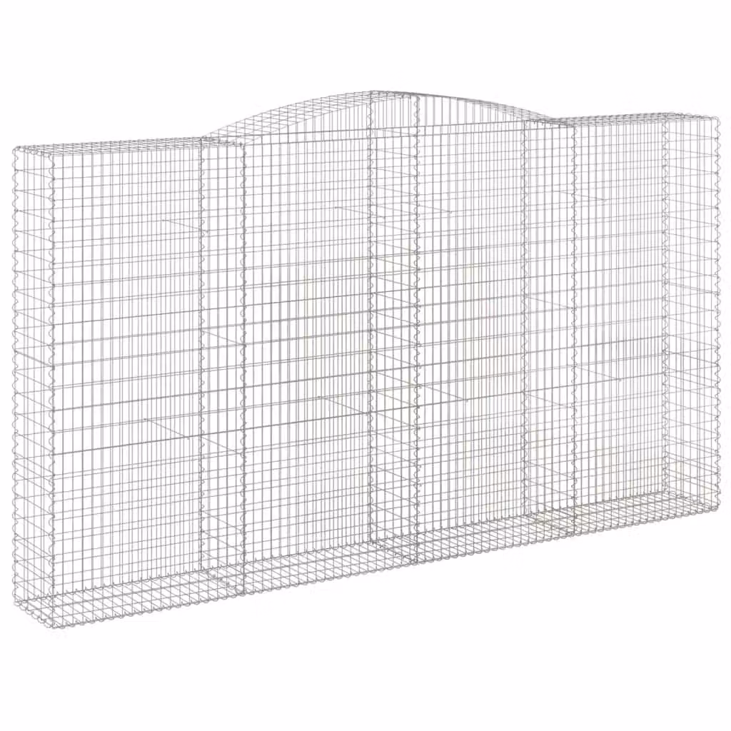 Berkfield Home Arched Gabion Basket in Silver Galvanised Steel, W: 400 cm, D: 50 cm, H: 220-240 cm – 2