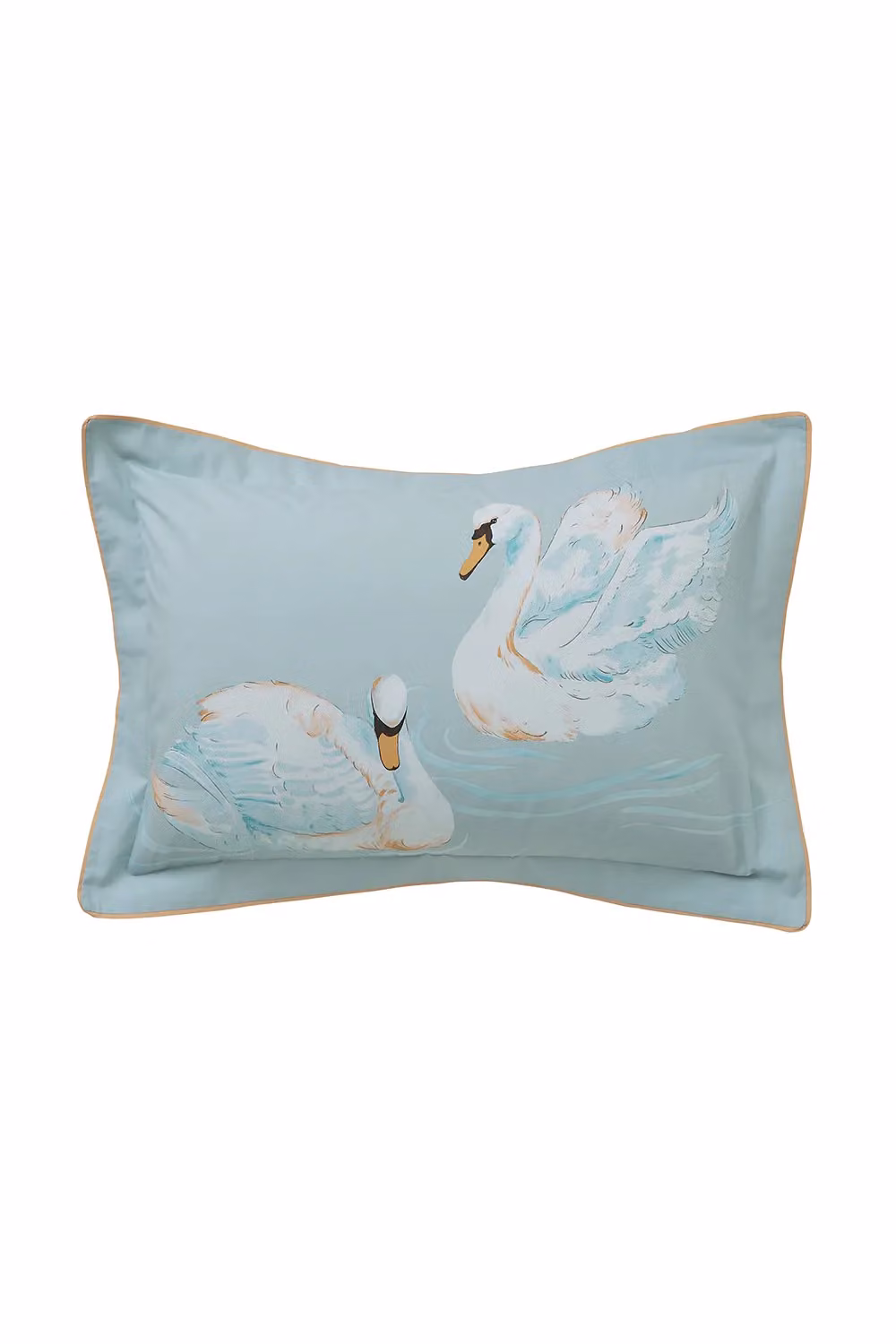 Yvonne Ellen Sister Swans Reversible Cotton Duvet Cover and Pillowcase Set in Blue, W: 180 cm, H: 200 cm – 2
