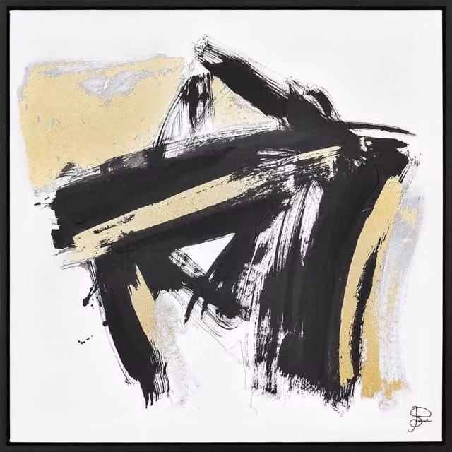 Joanna Srokol Between Layers Abstract Framed Canvas Print in White and Multicolour