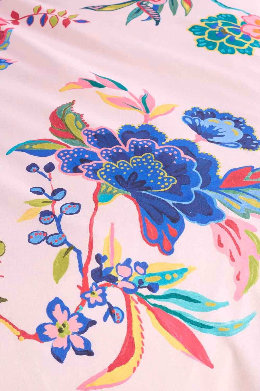 Sophie Robinson Flourish Floral Reversible 100% Cotton Duvet Cover Set, Pink, Blue and Yellow, W: 200 cm, H: 220 cm – 2