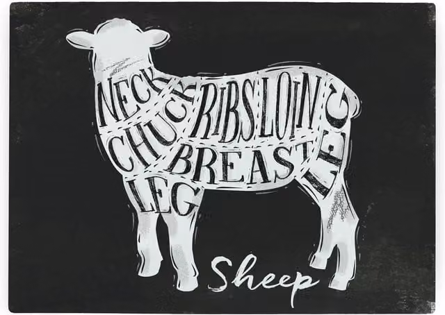 Purely Home Black Rectangular Textured Glass Lamb Diagram Worktop Protector and Large Chopping Board
