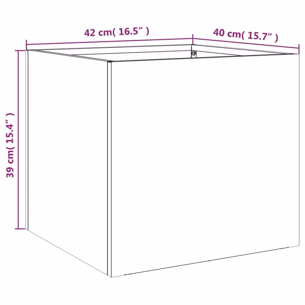 Berkfield Home Steel Planter Tub, 2 Pack, Green, W: 42 cm, D: 40 cm, H: 39 cm – 6