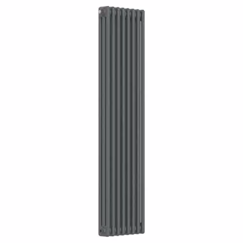 Lux Heat Anthracite Grey Vertical 3 Column Traditional Steel Radiator H: 150 cm, W: 38 cm – 2