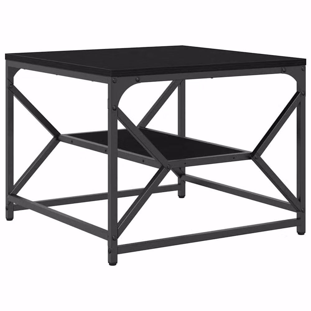 Berkfield Home Black Oak Coffee Table with Shelf, W/D/H: 51 x 50 x 40 cm – 2