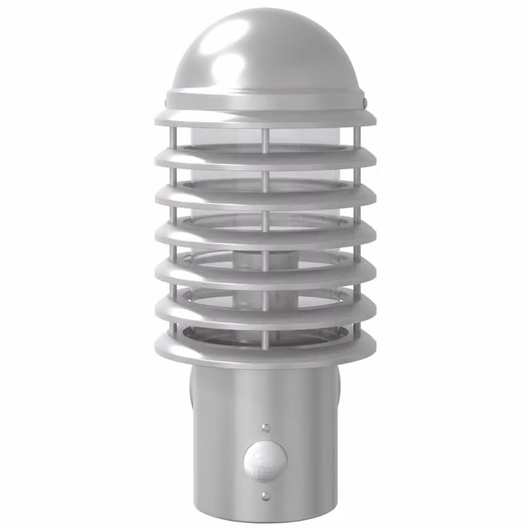 Berkfield Home Outdoor Wall Lights with Motion Sensor and Timer, 2-Piece Silver Stainless Steel Set