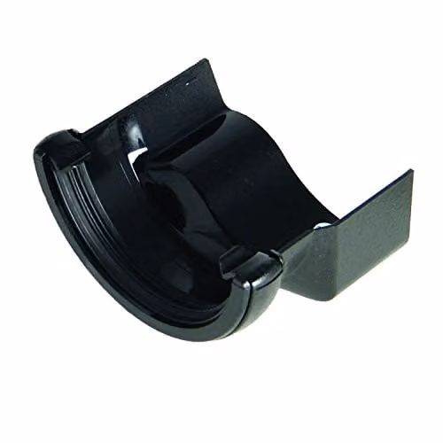 FloPlast Cast Iron Effect Half Round to Ogee Left Hand Adaptor in Black Stainless Look