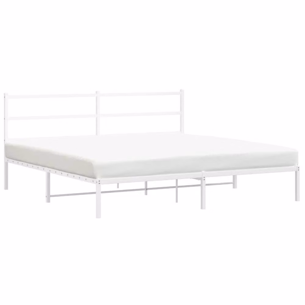 Berkfield Home Metal Bed Frame with Headboard, White, W/D/H: 180 x 200 cm – 2