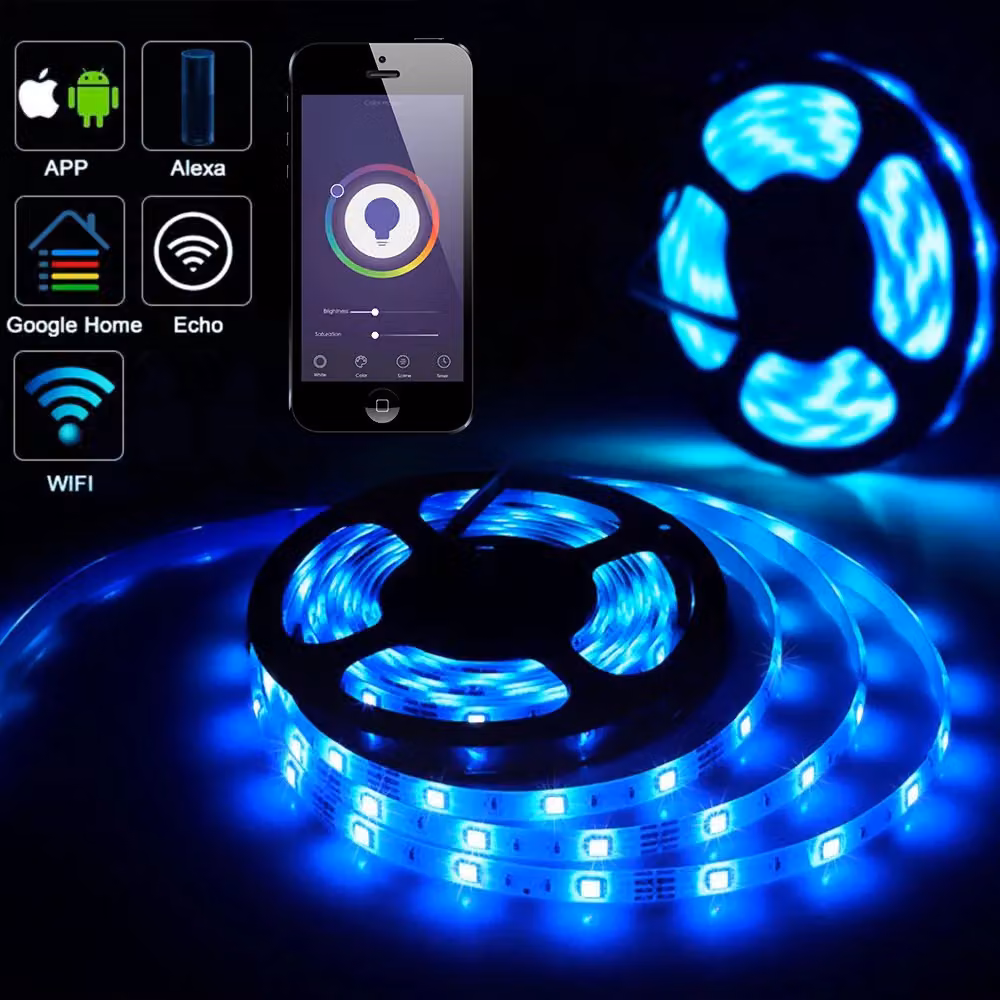 ENER-J Smart Wi-Fi RGB LED Strip Light Kit, Multicolour and White, IP65 12V, 5m – 2