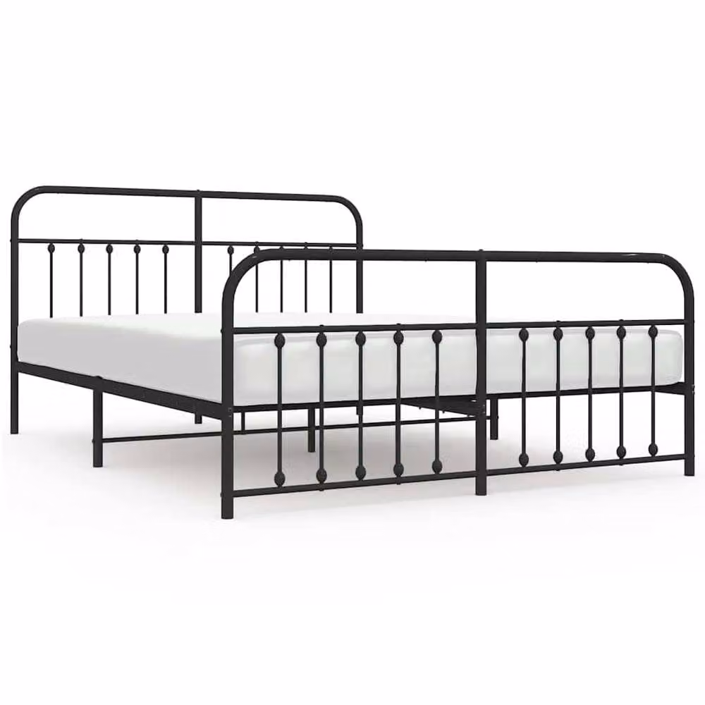 Berkfield Home Metal Bed Frame with Headboard and Footboard in Black – 2