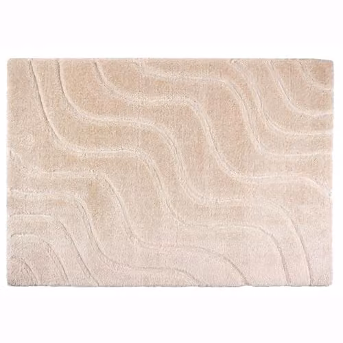 Phoenox Textiles Limited Origins Soft Carved Wave Rectangular Rug in Beige, W: 80 cm, L: 150 cm