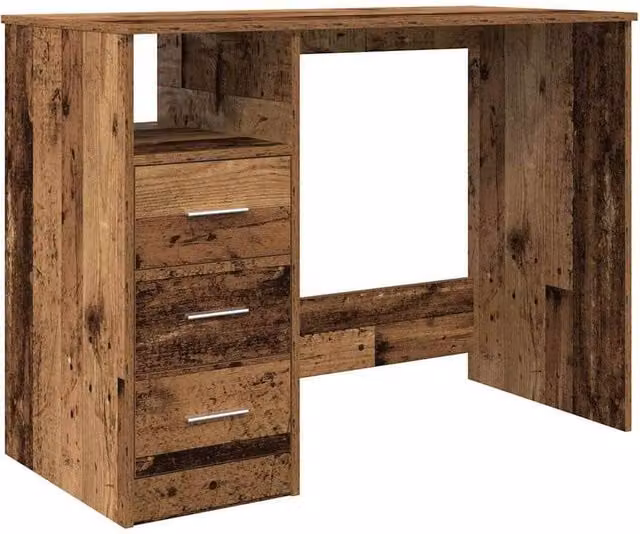 Berkfield Home Modern Computer Desk in Brown, W/D/H: 102 x 76 x 50 cm