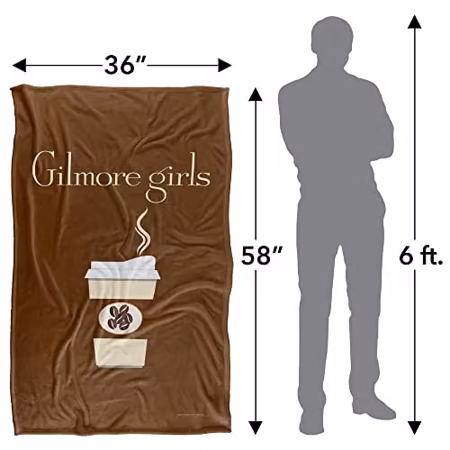 LOGOVISION Gilmore Girls Paper Cup Logo Super Soft Fleece Throw Blanket, Multicolour and Brown, W/D/H: 91 x 147 cm – 2